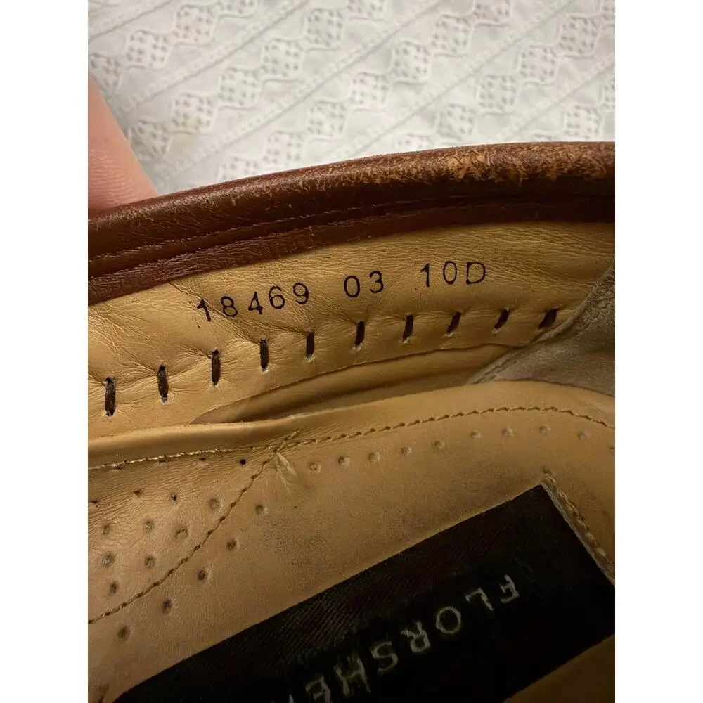Florsheim Men's 10D Brown Croc Embossed Leather Tassel Loafers Dress Shoes